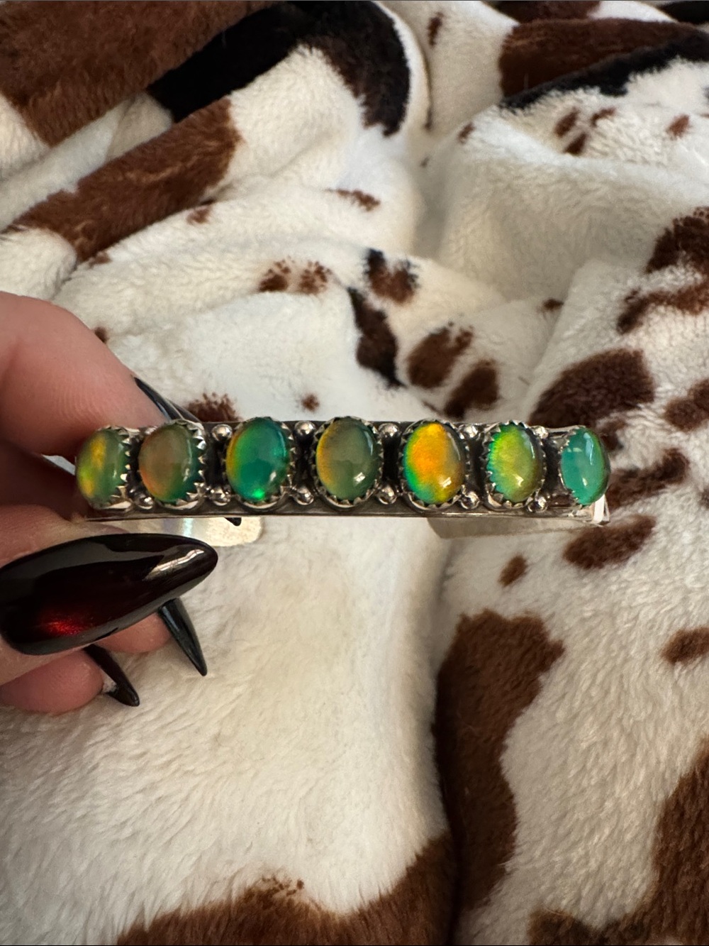 Womens aurora OpalGreen Multi-Stone Cuff Bracelet